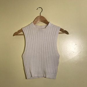 White sweater vest crop